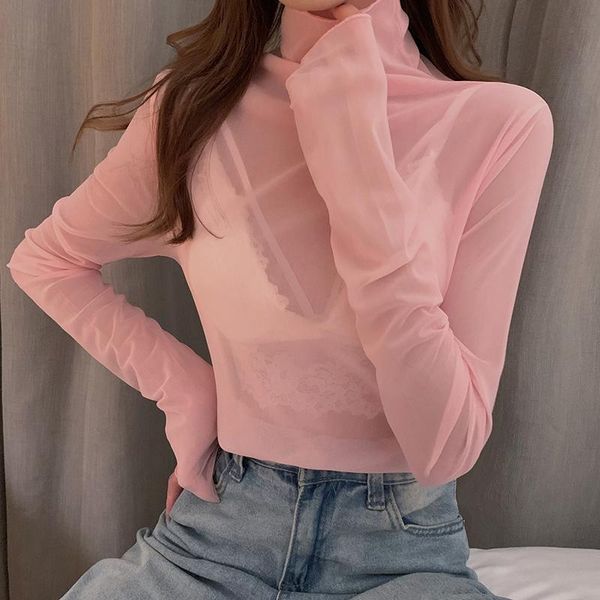 women's sweaters lucyever turtleneck net yarn knitted women wave edge micro-transparent bottom pullovers woman korean all match, White;black
women's sweaters lucyever turtleneck net yarn knitted women wave edge micro-transparent bottom pullovers woman korean all match, White;black