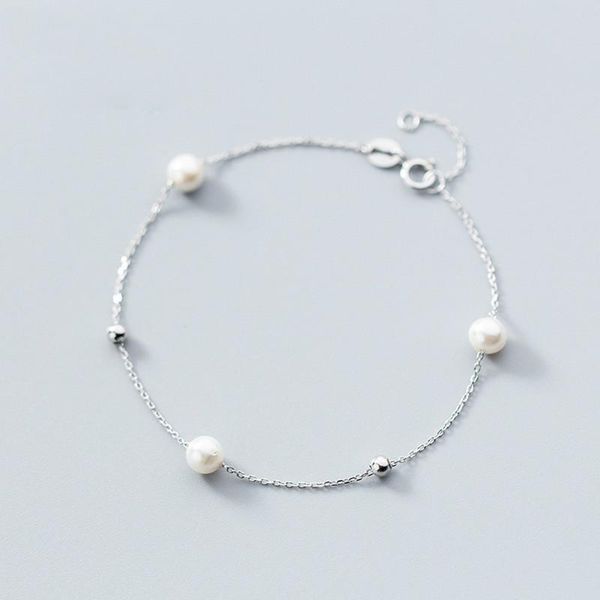link, chain 2021 100% 925 solid real sterling silver fashion synthesis pearl bead bracelet 17cm for women girls fine jewelry, Black
link, chain 2021 100% 925 solid real sterling silver fashion synthesis pearl bead bracelet 17cm for women girls fine jewelry, Black