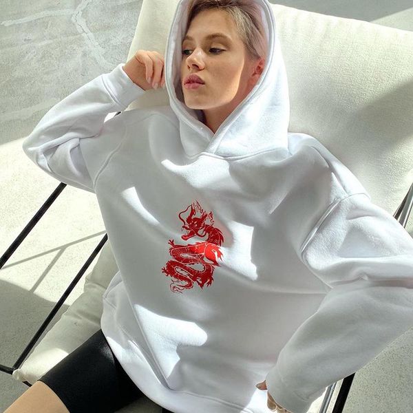 women's hoodies & sweatshirts casual dragon pattern basic hooded sweatshirt plus size women loose long sleeve streetwear, Black
women's hoodies & sweatshirts casual dragon pattern basic hooded sweatshirt plus size women loose long sleeve streetwear, Black