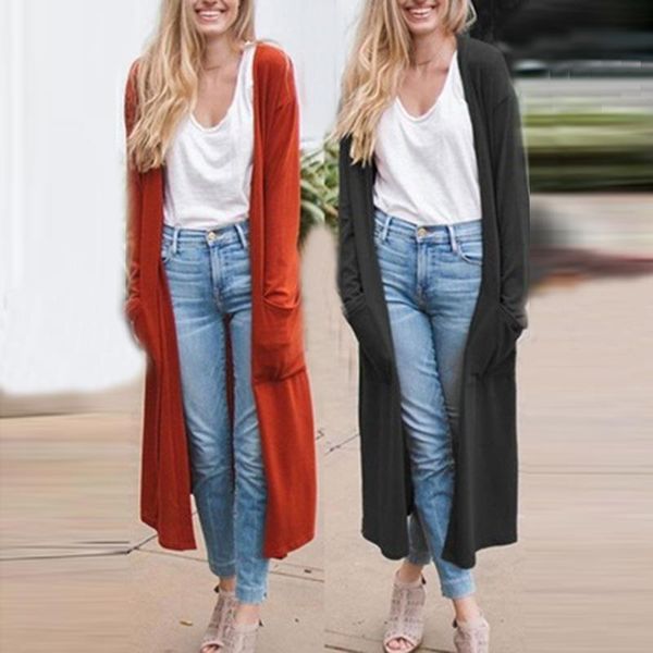 women's jackets fashion womens long jacket solid color coats ladies coat autumn sleeve loose overcoat, Black;brown
women's jackets fashion womens long jacket solid color coats ladies coat autumn sleeve loose overcoat, Black;brown