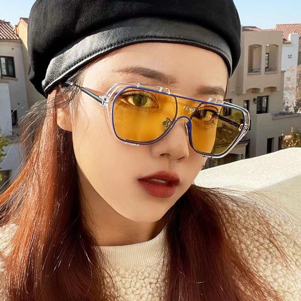 sunglasses net red one-piece large frame square female european and american retro yellow anti-uv men's trend, White;black
sunglasses net red one-piece large frame square female european and american retro yellow anti-uv men's trend, White;black