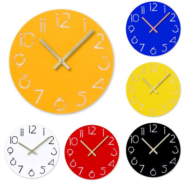 acrylic cartoon number wall clock home decor silence clock