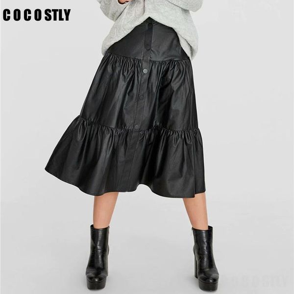 skirts 2021 women skirt chic black pu leather buttons high waist basic female casual mid calf stylish pleated mujer
skirts 2021 women skirt chic black pu leather buttons high waist basic female casual mid calf stylish pleated mujer