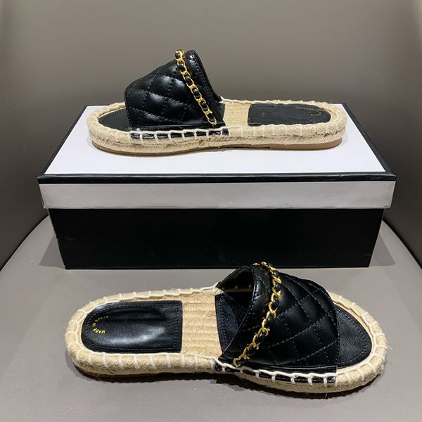 new paris c brand fisherman slipper women straw flat heels sliders gold chain leather sandals rhombic grid slippers luxurys designers shoes, Black
new paris c brand fisherman slipper women straw flat heels sliders gold chain leather sandals rhombic grid slippers luxurys designers shoes, Black