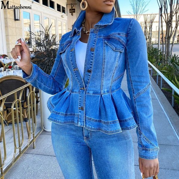 2021 new autumn women elegant ruffle denim fashion casual jean jacket long sleeve winter solid color coat streetwear fjy0, Black;brown
2021 new autumn women elegant ruffle denim fashion casual jean jacket long sleeve winter solid color coat streetwear fjy0, Black;brown