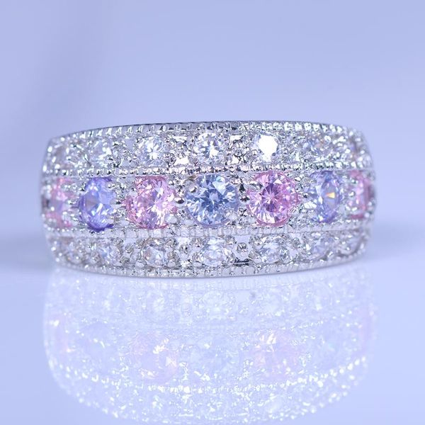 wedding rings luxury female pink purple crystal ring vintage silver color band small round zircon engagement for women, Slivery;golden
wedding rings luxury female pink purple crystal ring vintage silver color band small round zircon engagement for women, Slivery;golden