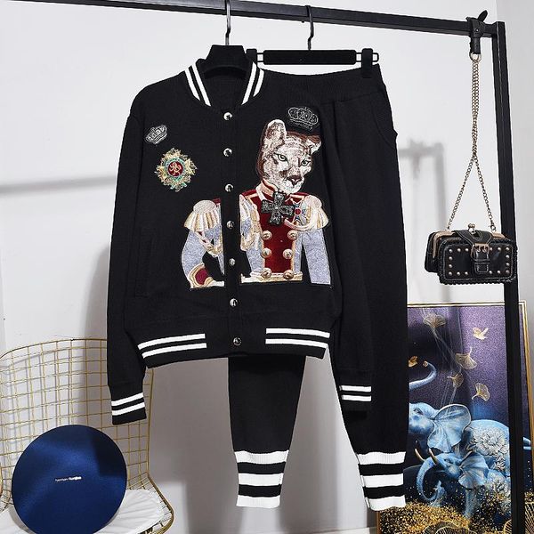 women's two piece pants fashion embroidery knitted tracksuits outfits women loose casual striped zipper cardigan sweater pencil 2 set f, White
women's two piece pants fashion embroidery knitted tracksuits outfits women loose casual striped zipper cardigan sweater pencil 2 set f, White