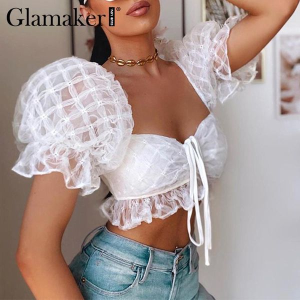 women's blouses & shirts glamaker puff sleeve white women blouse shirt summer mesh transparent ruffle crop elegant ladies chic shor
women's blouses & shirts glamaker puff sleeve white women blouse shirt summer mesh transparent ruffle crop elegant ladies chic shor