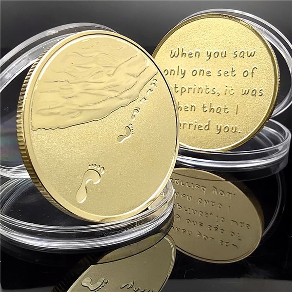 10pcs non magnetic craft when you saw only one set of footprints, it was then that i carried you collectible gold plated souvenir coin creat
10pcs non magnetic craft when you saw only one set of footprints, it was then that i carried you collectible gold plated souvenir coin creat