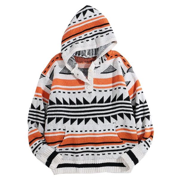 men's sweaters harajuku knitted sweater oversized mens autumn casual loose jacquard knit hooded pullover outer, White;black
men's sweaters harajuku knitted sweater oversized mens autumn casual loose jacquard knit hooded pullover outer, White;black