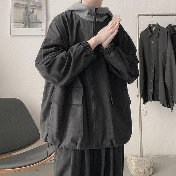 men's jackets 2021 autumn fashion casual harajuku drawstring windbreaker loose oversize jacket men clothing, Black;brown
men's jackets 2021 autumn fashion casual harajuku drawstring windbreaker loose oversize jacket men clothing, Black;brown