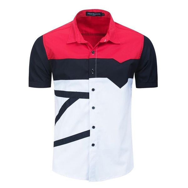 men's casual shirts men clothing 2021 fashion color matching short-sleeved shirt european code loose cotton camisas para hombre, White;black
men's casual shirts men clothing 2021 fashion color matching short-sleeved shirt european code loose cotton camisas para hombre, White;black