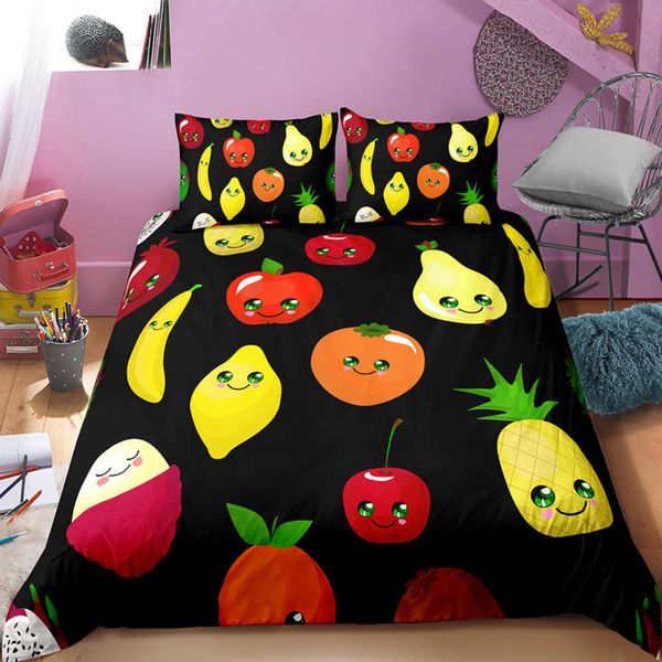home textile cute fruit collection bedding set microfiber duvet cover for kids single double bed comforter sets black bedspreads
home textile cute fruit collection bedding set microfiber duvet cover for kids single double bed comforter sets black bedspreads