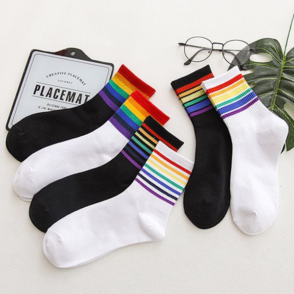 socks children's products in autumn and winter women's rainbow stripe middle tube korean college style sports versatile trendy, Black;white
socks children's products in autumn and winter women's rainbow stripe middle tube korean college style sports versatile trendy, Black;white