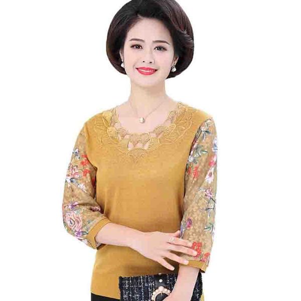 women's sweaters middle aged women sweater 2021 spring autumn o-neck printed thin knitted and pullover female jumper lace plus size, White;black
women's sweaters middle aged women sweater 2021 spring autumn o-neck printed thin knitted and pullover female jumper lace plus size, White;black