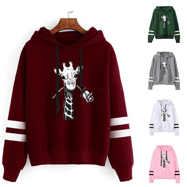 women's hoodies & sweatshirts women hoodie giraffe holding rose printed double striped long sleeve fleece sweatshirt with hat girls pul, Black
women's hoodies & sweatshirts women hoodie giraffe holding rose printed double striped long sleeve fleece sweatshirt with hat girls pul, Black