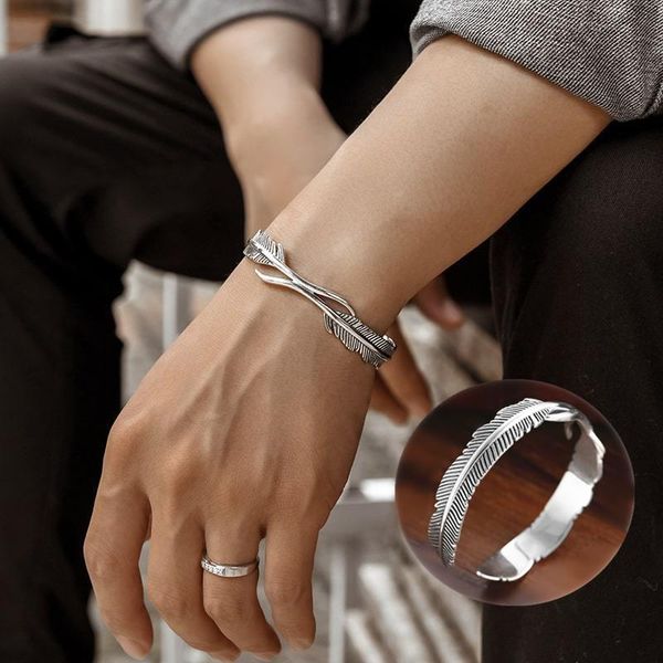 bangle fashion open adjustable silver bangles feather shape for men women classic jewelry gift accessories, Black
bangle fashion open adjustable silver bangles feather shape for men women classic jewelry gift accessories, Black