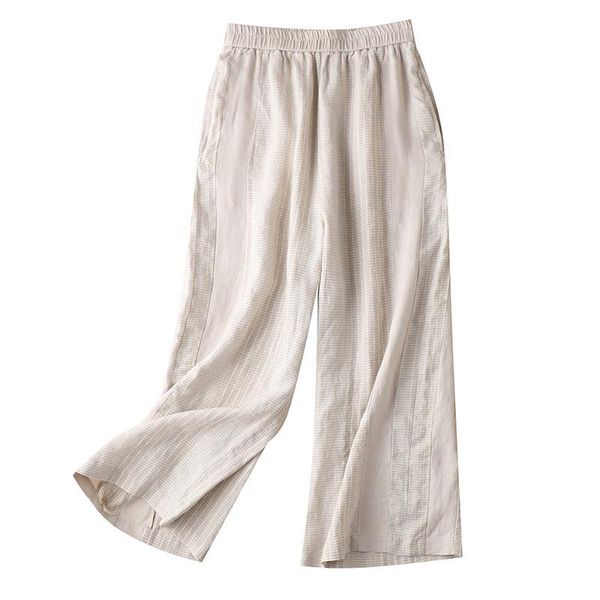 women's pants & capris shuchan linen wide leg office lady loose summer elastic waist ankle-length high 2021 trousers, Black;white
women's pants & capris shuchan linen wide leg office lady loose summer elastic waist ankle-length high 2021 trousers, Black;white