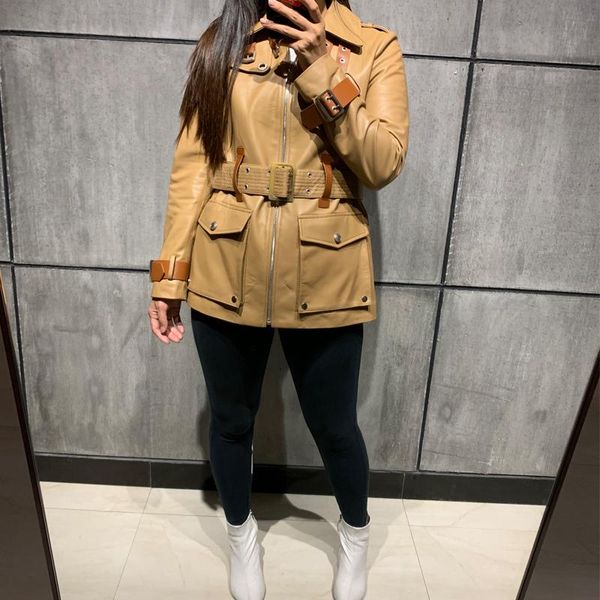 women's leather & faux ladies real jacket women genuine coat lamb, Black
women's leather & faux ladies real jacket women genuine coat lamb, Black