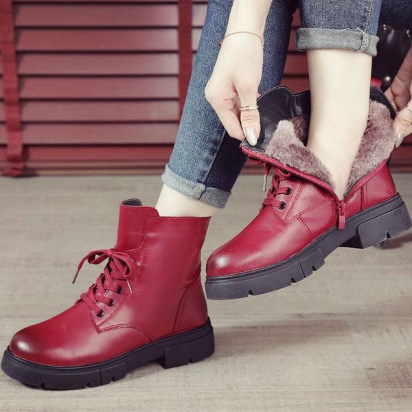 boots laasimi winter warm women cow leather shoes woman lace up ankle ladies platform wedges for botas de mujer, Black
boots laasimi winter warm women cow leather shoes woman lace up ankle ladies platform wedges for botas de mujer, Black