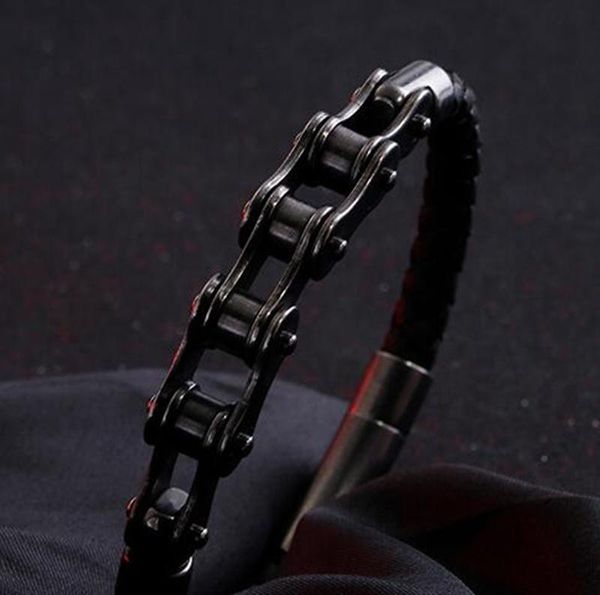 bangle retro bicycle chain leather bracelet men's fashion trend casual party jewelry, Black
bangle retro bicycle chain leather bracelet men's fashion trend casual party jewelry, Black