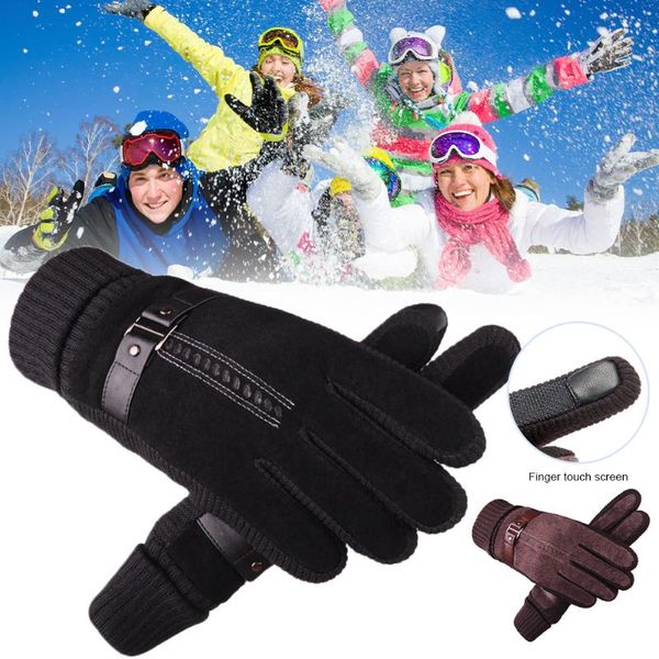cycling gloves winter men's warm pigskin leather windproof fleece lining touch screen ski outdoor sports, Black
cycling gloves winter men's warm pigskin leather windproof fleece lining touch screen ski outdoor sports, Black