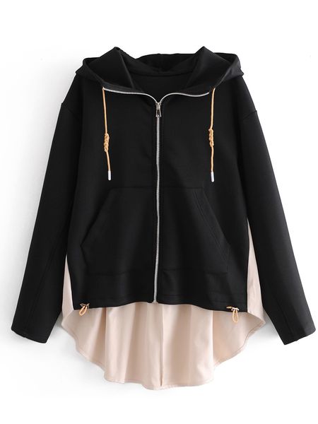 2021 new fall 86111 europe and the united states women's wear loose zipper stitching fleece single female ep3h, Black
2021 new fall 86111 europe and the united states women's wear loose zipper stitching fleece single female ep3h, Black