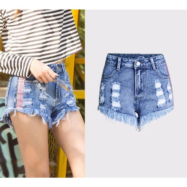 women's shorts womens high waist denim summer color ribbon irregular fringed ripped jeans fashion woman j2697 5rt9, White;black
women's shorts womens high waist denim summer color ribbon irregular fringed ripped jeans fashion woman j2697 5rt9, White;black