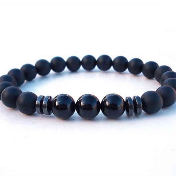 wholale bead bracelet of natural black matte agate stone & black tourmaline, Golden;silver
wholale bead bracelet of natural black matte agate stone & black tourmaline, Golden;silver