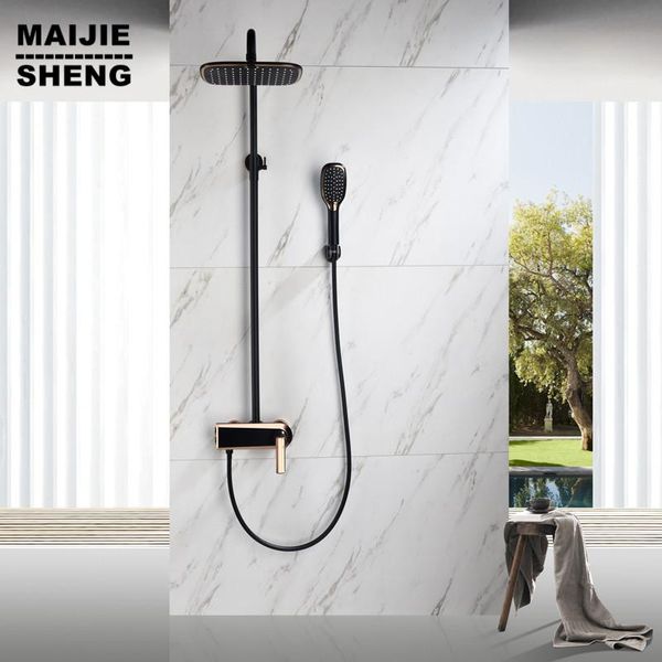gold black luxury bathroom shower set black rainfall shower set bathroom gold kit and cold mixer
gold black luxury bathroom shower set black rainfall shower set bathroom gold kit and cold mixer