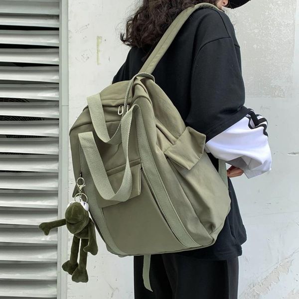 backpack solid color women's waterproof nylon simple school bag for teenage girl shoulder travel
backpack solid color women's waterproof nylon simple school bag for teenage girl shoulder travel