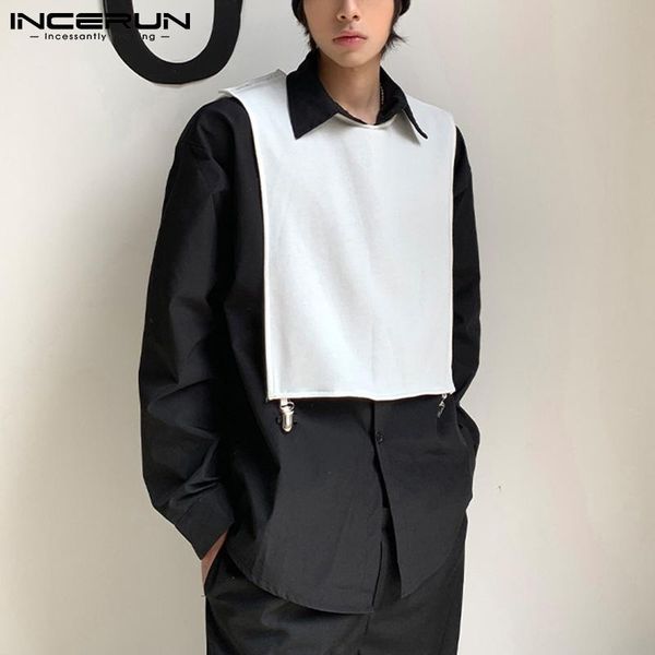 men's casual shirts incerun fashion men shirt korean streetwear patchwork lapel long sleeve with vests two pieces 2021 clothing 5xl, White;black
men's casual shirts incerun fashion men shirt korean streetwear patchwork lapel long sleeve with vests two pieces 2021 clothing 5xl, White;black