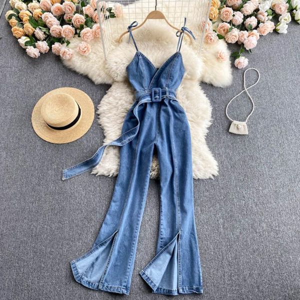 women's jeans denim strap long pants jumpsuits loose women summer beach cami overalls boho sleeveless solid chiffon wide leg rompers, Blue
women's jeans denim strap long pants jumpsuits loose women summer beach cami overalls boho sleeveless solid chiffon wide leg rompers, Blue