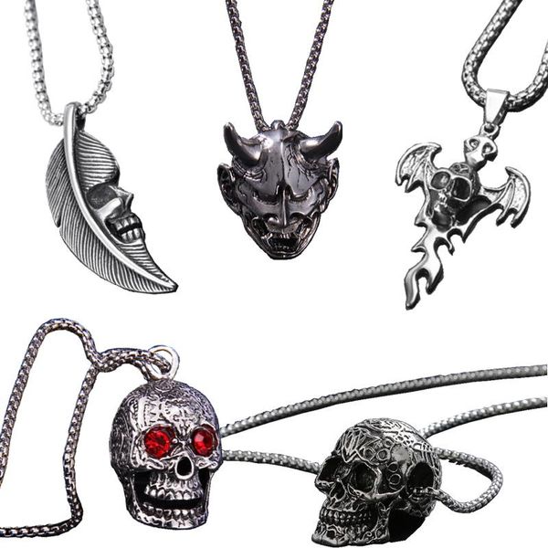 pendant necklaces fashion hip hop long chain necklace for women men stainless steel jewelry skull series punk, Silver
pendant necklaces fashion hip hop long chain necklace for women men stainless steel jewelry skull series punk, Silver