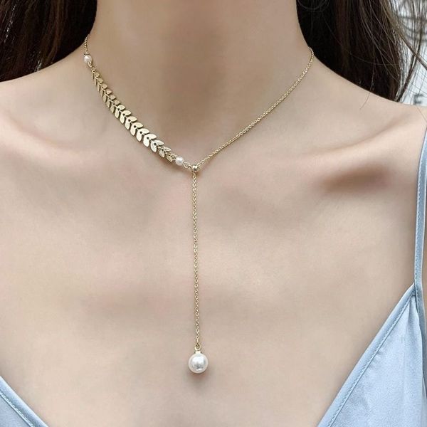 niche design wheat ears pearl necklace women's fashion net red ins simple cold wind clavicle chain accessories luxurys designers jewelr, Silver
niche design wheat ears pearl necklace women's fashion net red ins simple cold wind clavicle chain accessories luxurys designers jewelr, Silver