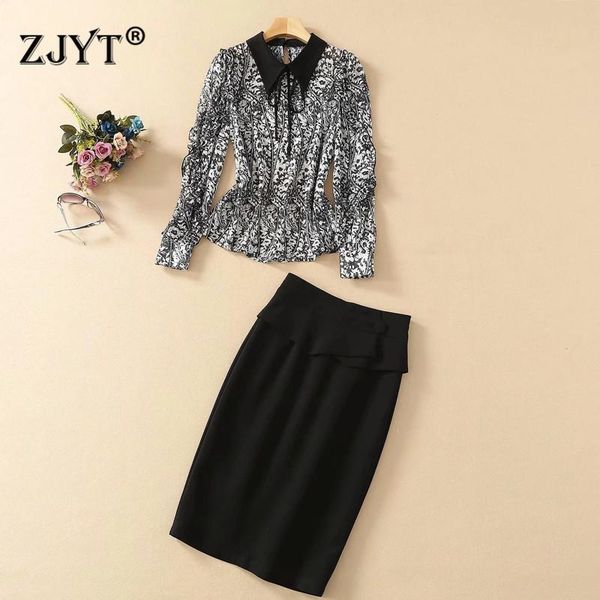 2021 spring runway designer office lady two piece outfit long sleeve print shirt and pencil skirt suit matching set twinset, White
2021 spring runway designer office lady two piece outfit long sleeve print shirt and pencil skirt suit matching set twinset, White