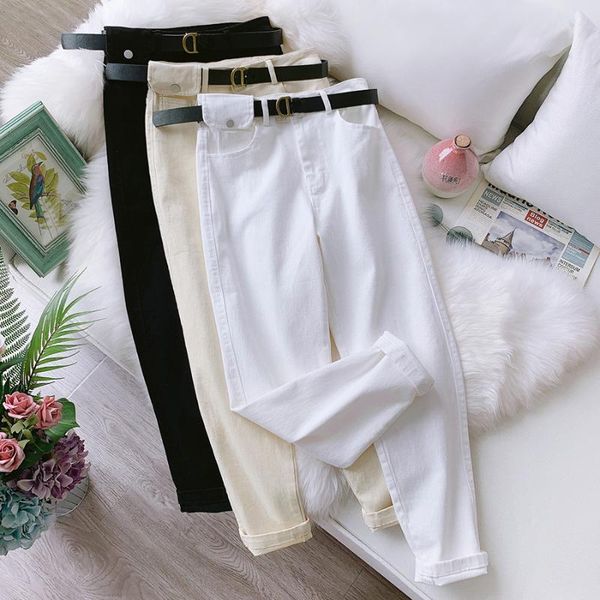 women's pants & capris 2021 women spring pure color cotton white casual high waist harem summer calf-length trousers female, Black;white
women's pants & capris 2021 women spring pure color cotton white casual high waist harem summer calf-length trousers female, Black;white