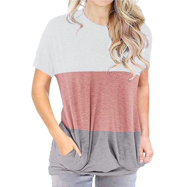 women's t-shirt 2021 summer fashion patchwork loose t-shirts casual round neck short sleeve tee wdc6714, White
women's t-shirt 2021 summer fashion patchwork loose t-shirts casual round neck short sleeve tee wdc6714, White