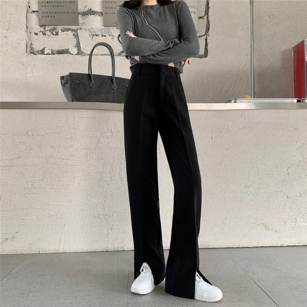 women's pants & capris 2021 autumn women floor-length black suits casual loose female wide leg high waist split trousers lady 16398, Black;white
women's pants & capris 2021 autumn women floor-length black suits casual loose female wide leg high waist split trousers lady 16398, Black;white