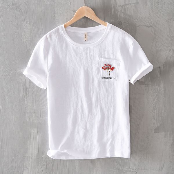 2021 summer new casual short-sleeved t-shirt cotton and linen embroidered t shirt for men fashion round neck tshirt mens csga, White
2021 summer new casual short-sleeved t-shirt cotton and linen embroidered t shirt for men fashion round neck tshirt mens csga, White
