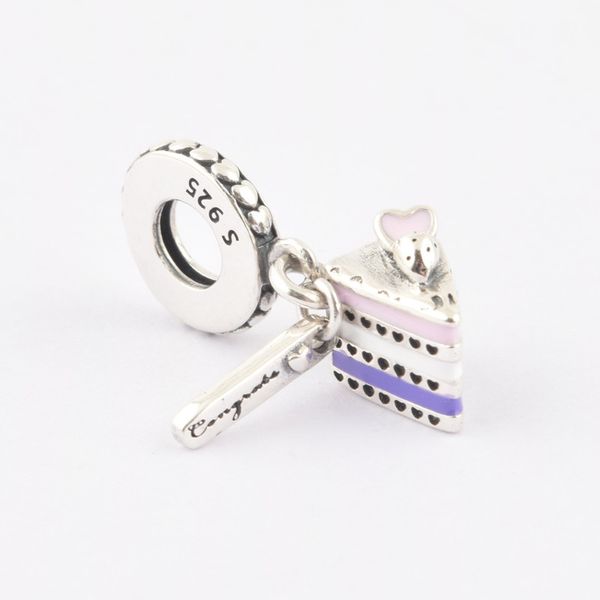 s925 sterling silver birthday cake charm and beads suitable for 3mm to make jewelry bracelets suitable for women gifts, Bronze;silver