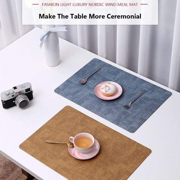 mats & pads nordic double-sided pu leather placemats waterproof oilproof western table tableware solid color non slip bowl mat
mats & pads nordic double-sided pu leather placemats waterproof oilproof western table tableware solid color non slip bowl mat