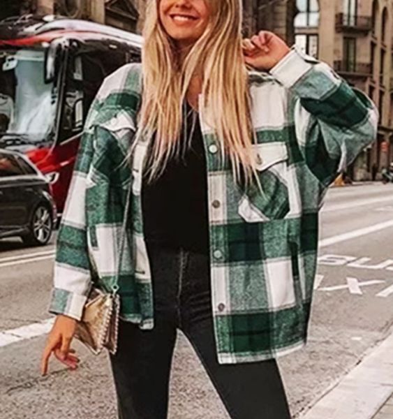 2021 new long sleeve overshirt women coats vintage green plaid autumn winter warm jacket casual oversized outwear coat tgds, Black
2021 new long sleeve overshirt women coats vintage green plaid autumn winter warm jacket casual oversized outwear coat tgds, Black