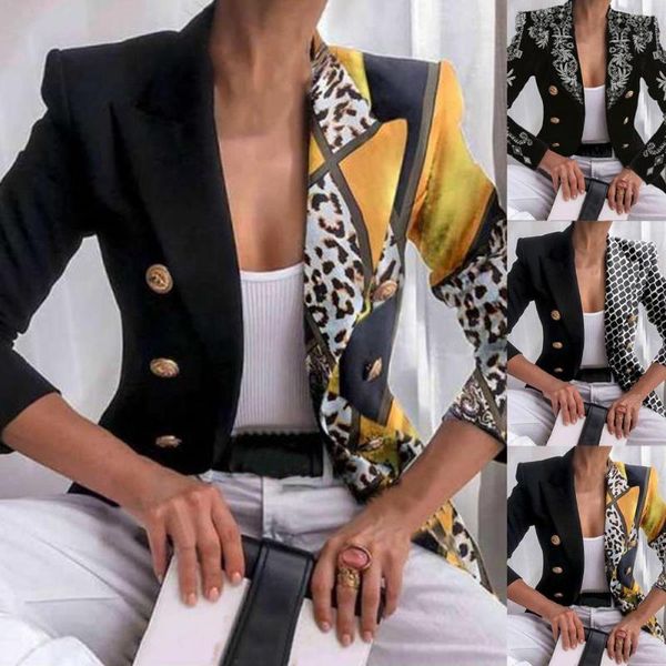 women's suits & blazers coat printed slim streetwear leopard print long sleeve blazer, White;black
women's suits & blazers coat printed slim streetwear leopard print long sleeve blazer, White;black