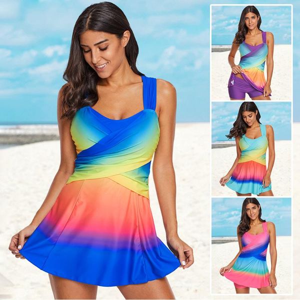 women's split body swimsuit vintage two piece swimsuit gradient conservative bubble spring skirt with boxer shorts
women's split body swimsuit vintage two piece swimsuit gradient conservative bubble spring skirt with boxer shorts
