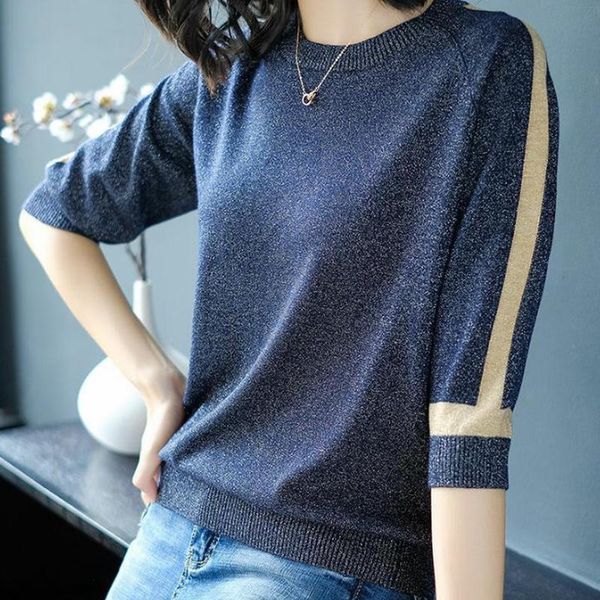 stripe thin sweater women short sleeve pullover women fashion bright silk sweaters 2021 spring knitted sweaters femme, White;black
stripe thin sweater women short sleeve pullover women fashion bright silk sweaters 2021 spring knitted sweaters femme, White;black