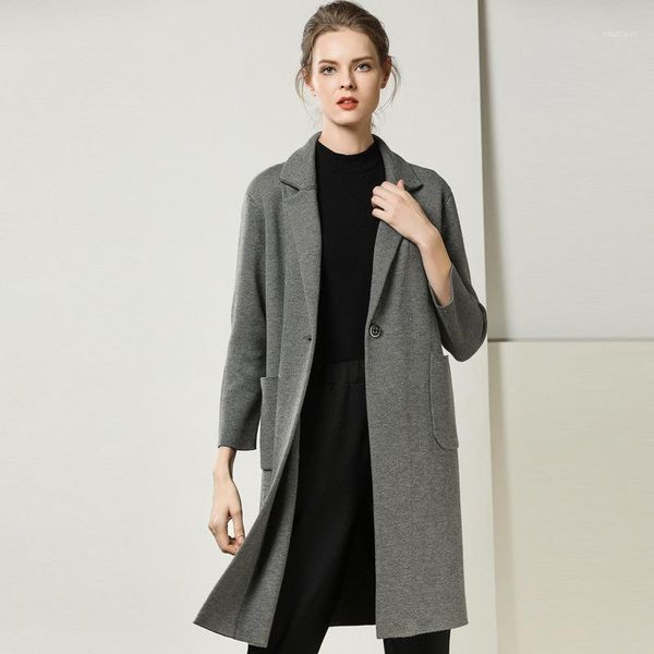 women's wool & blends woollen coat 2021 winter mid long loose double faced cashmere blended woolen, Black
women's wool & blends woollen coat 2021 winter mid long loose double faced cashmere blended woolen, Black