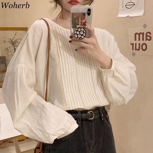 women's blouses & shirts woherb blusas elegant o-neck long lantren sleeve blouse women lace pleated casual office ladies fashion loose, White
women's blouses & shirts woherb blusas elegant o-neck long lantren sleeve blouse women lace pleated casual office ladies fashion loose, White