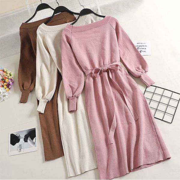 2021 sweater women elegant slash neck sleeved knitted es autumn winter slim bandage vestidos mujer fwke, Black;gray
2021 sweater women elegant slash neck sleeved knitted es autumn winter slim bandage vestidos mujer fwke, Black;gray