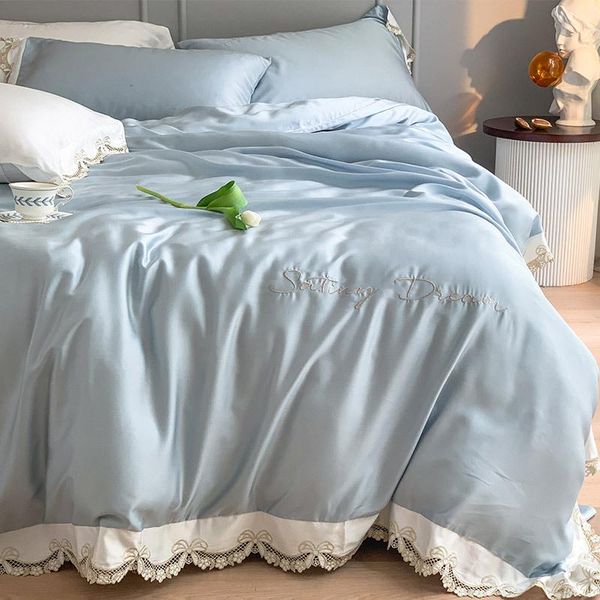 bedding sets 800tc tencel summer pure color 4pcs lace bowknot edge set white pink blue embroidery quilt cover silk-slip girl
bedding sets 800tc tencel summer pure color 4pcs lace bowknot edge set white pink blue embroidery quilt cover silk-slip girl